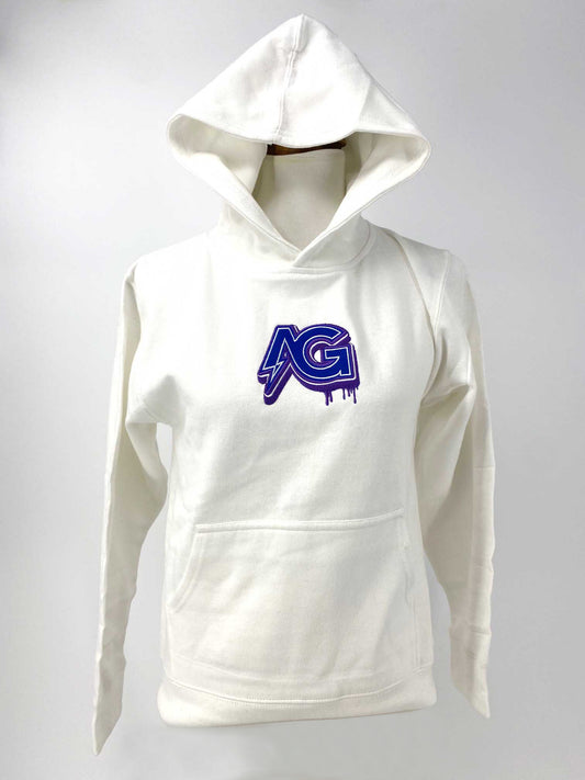 White Hoodie | white Embroidered Hoodie | Athletic Apparel Kids, Youth, Adults