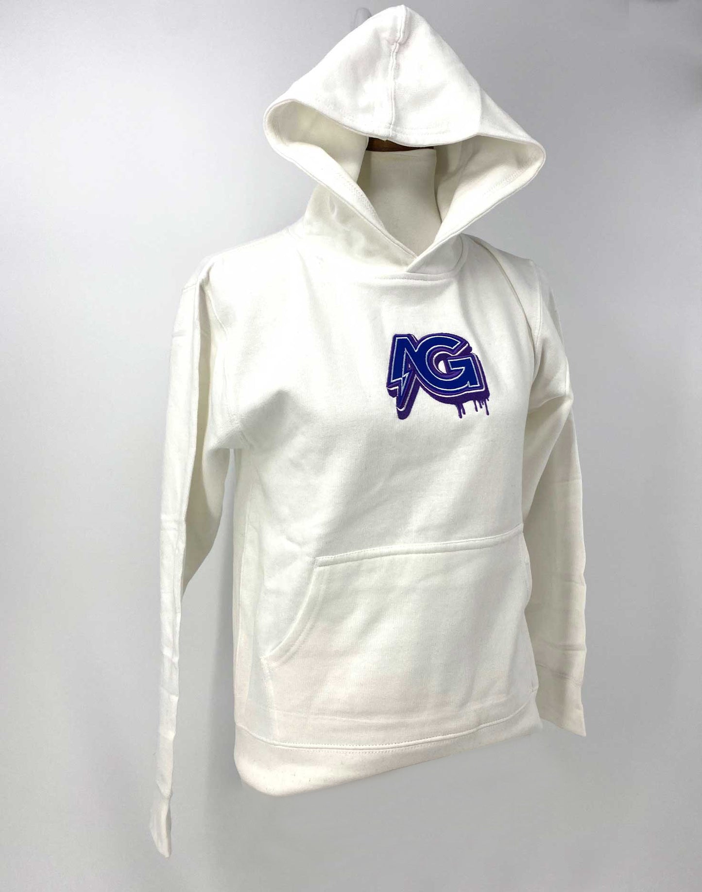 White Hoodie | white Embroidered Hoodie | Athletic Apparel Kids, Youth, Adults